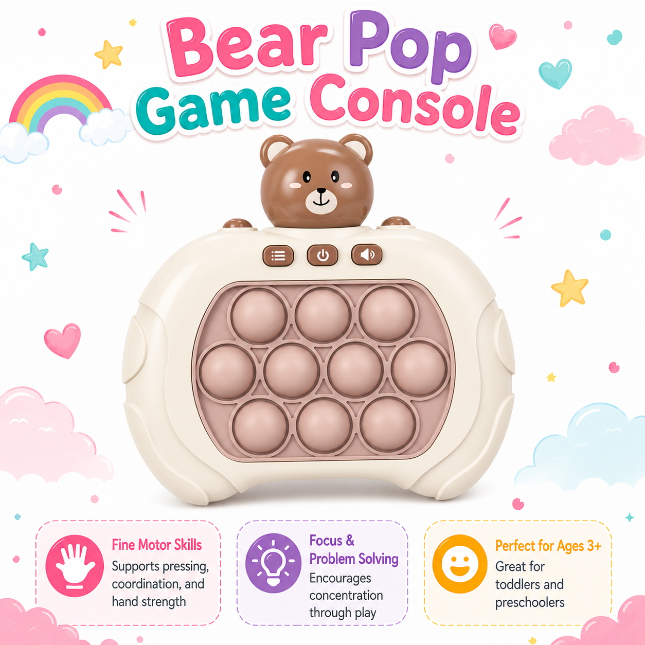 Calm Kids Sensory Kit (Pink/Brown) — Screen-Free Activity Box for Kids Ages 3+ | 6-Piece Busy Set